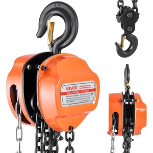 VEVOR Hand Chain Hoist, 1/2 Ton 1100 lbs Capacity, Manual Chain Block with Upgrade G80 Galvanized Chain, 10 ft Lifting Height, Heavy Duty Pulley Hoist for Garage Warehouse Automotive Machinery, Orange(3T 20FT)