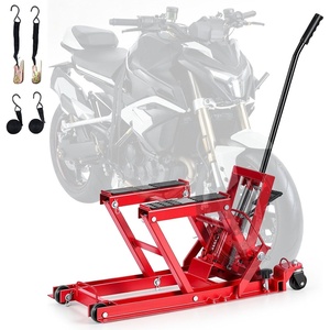 VEVOR Hydraulic Motorcycle Lift Jack 1500 LBS Capacity ATV Scissor Lift Jack Portable Motorcycle Lift Table with 4 Wheels Hydraulic Foot-Operated Hoist Stand for Motorcycle ATV UTV Powersports | Portable Motorcycle Lift Table with 4 Wheels, Hydraulic Foot-Operated Hoist Stand for ATV UTV Powersports(Red)