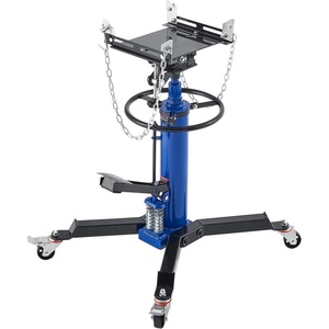 VEVOR Hydraulic Transmission Jack, 1660 lbs Capacity Hydraulic Telescopic Transmission Jack, 34.6-69.3 in High Lifting Height, 2-Stage Floor Jack Stand with Foot Pedal, 360° Swivel Wheel, Blue(2-Stage 1322 LBS)