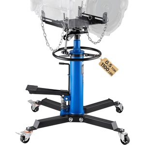 VEVOR Hydraulic Transmission Jack, 1660 lbs Capacity Hydraulic Telescopic Transmission Jack, 34.6-69.3 in High Lifting Height, 2-Stage Floor Jack Stand with Foot Pedal, 360° Swivel Wheel, Blue(33.5″ x 25.6″ x 33.5″)