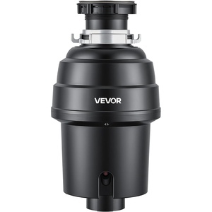 VEVOR JW-301 Garbage 1/2HP 3450RPM DC Motor, Continuous Feed Sink Disposer, EZ Connect Food Waste Grinding System with Power Cord and Splash Guard, for Kitchen, Black(1HP 3500RPM)
