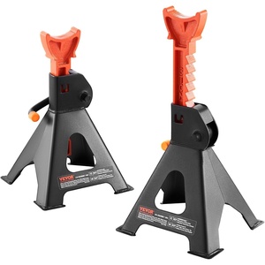 VEVOR Jack Stands, 3 Ton (6,000 lbs) Capacity Car Jack Stands, 10.8-16.3 inch Adjustable Height, for lifting SUV, Pickup Truck, Car and UTV/ATV, Red, 1 Pair | 10.8-16.3 inch Adjustable Height, for Lifting SUV, Pickup Truck, Car and UTV/ATV, Red(3T Single Locking)