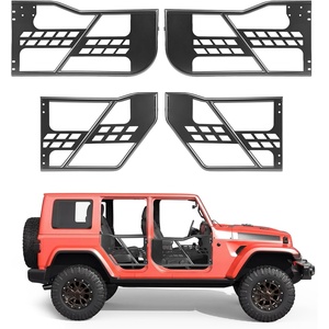 VEVOR Jeep Tube Doors, 4-Door, Compatible with 2007-2018 Jeep Wrangler JK JKU Unlimited, Steel Off Road Front & Rear Tubular Half Doors with Storage Bag, Rubber Pads, Heavy-Duty Hinges and OE Latch