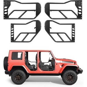VEVOR Jeep Tube Doors, 4-Door, Compatible with 2007-2018 Jeep Wrangler JK Unlimited, Alloy Steel Off Road Front & Rear Tubular Half Doors with Storage Bag, Rubber Pads, Heavy-Duty Hinges and OE Latch