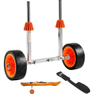 VEVOR Kayak Cart, 250 lbs Load Capacity, Canoe Cart Dolly with 7.5-inch Solid Rubber Tires & Kickstand, Assembles & Disassembles Within Seconds, Paddle Board Trolley for Kayaks, Canoes, Paddleboards
