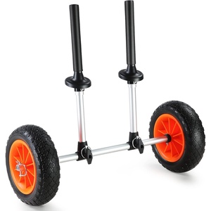 VEVOR Kayak Cart, 280lbs Load Capacity with 10 Inch Solid Tires, Heavy Duty Detachable Canoe Trolley Cart with Adjustable Width & Top Foam Protection, for Kayaks with Drain Holes of 2.54cm and Above