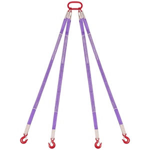 VEVOR Lifting Sling Straps with Hooks, Polyester Bridle Sling, 6600LB Capacity, Four Leg 5Ft Heavy Duty Rigging Strap, Thickened & Wear-Resistant Webbing Slings for Engines Cranes Hoists Truck(4-Leg 6600LBS)