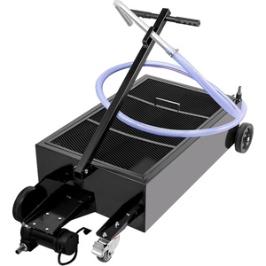 VEVOR Low Profile Oil Drain Pan, 25 Gal Oil Drain Pan with 110V High-Flow Electric Pump, Large Capacity Oil Change Pan with 7.2ft Hose & Folding Handle, Rolling Oil Drain Cart for Trucks, Buses, RVs(Herringbone)