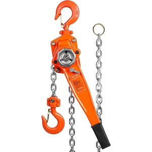 VEVOR Manual Lever Chain Hoist, 1-1/2 Ton 3300 lbs Capacity 10 FT Come Along, G80 Galvanized Carbon Steel with Weston Double-Pawl Brake,Auto Chain Leading & 360° Rotation Hook, for Garage Factory Dock(Orange)
