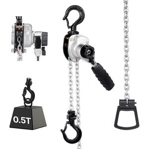 VEVOR Manual Lever Chain Hoist, 1/2T 1100LBS Capacity Heavy Duty Come Along, 10FT Lift G80 Alloy Steel Chain with Dual Pawl Mechanical Brake,360°Rotating Hooks, for Warehouse Construction Garage(1100LBS 10FT)