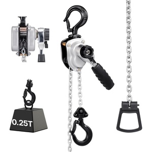VEVOR Manual Lever Chain Hoist, 1/4T 550LBS Capacity Heavy Duty Come Along, 10FT Lift G80 Alloy Steel Chain with Dual Pawl Mechanical Brake,360°Rotating Hooks, for Warehouse Construction Garage(550LBS 5FT)