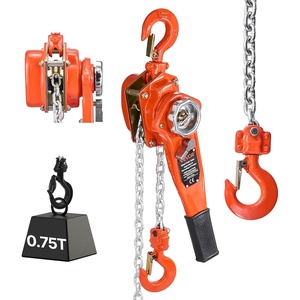 VEVOR Manual Lever Chain Hoist, 3/4T 1650LBS Capacity Heavy Duty Come Along, 20FT Lift G80 Alloy Steel Chain with Dual Pawl Mechanical Brake,360°Rotating Hooks, for Warehouse Construction Garage(Black  Silver  Orange)