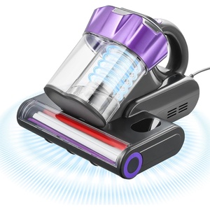 VEVOR Mattress Vacuum Cleaner, 550W Bed Vacuum Cleaner with 18Kpa Powerful Suction and Dual Dust Bin, HEPA Filter & Heating, Ultrasound Tech & Cleaning Lights, Handheld for Bed, Sofa, Corded, White(Dark Gray + Purple)