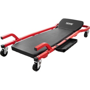 VEVOR Mechanic Garage Creeper, 40-Inch, 300 lbs Capacity Automotive Rolling Creeper with 6 Casters Adjustable Cushioned Headrest, Heavy Duty Steel Frame Low Profile for Garages, Repair Shops, and DIY(Red)