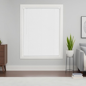 VEVOR Mini Blinds, 43.3″ W x 48″ H, 1″ Slat Size, Cordless Horizontal Light Filtering No-Drill Mini Blind for Indoor Windows, Easy to Clean and Adjustable, for Home Decor, Room Darkening, White(43.3″W x 48″H)