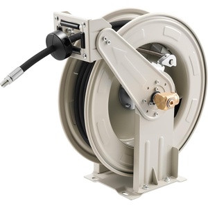 VEVOR Oil Hose Reel, 1/2 inch x 50 ft Retractable, Spring Driven Auto Swivel Rewind, Max 3625 PSI, Heavy-Duty Carbon Steel Construction with Steel Wire Braided Hose, for Engine/Gear/Hydraulic Oil(1/4″ x 50′)