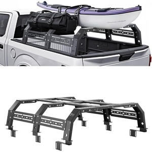 VEVOR Overland Truck Bed Rack, 49.2-67.9 in Width, Adjustable Overland Bed Cargo Rack with Sidebar, 900 lbs Static Capacity, Heavy Duty Steel, for Mid-Size Trucks, Compatible with Tacoma/Gladiator JT(for All-type Truck)