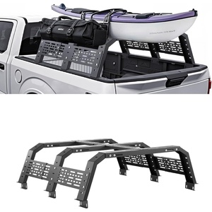 VEVOR Overland Truck Bed Rack, 49.2-67.9 in Width, Adjustable Overland Bed Cargo Rack with Sidebar, 900 lbs Static Capacity, Heavy Duty Steel, for Mid-Size Trucks, Compatible with Tacoma/Gladiator JT(for Bed Track)