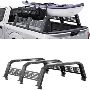 VEVOR Overland Truck Bed Rack, 49.2-67.9 in Width, Adjustable Overland Bed Cargo Rack with Sidebar, 900 lbs Static Capacity, Heavy Duty Steel, for Mid-Size Trucks, Compatible with Tacoma/Gladiator JT(for Bed Rail)