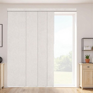 VEVOR Panel Track Blinds, Extendable Track from 45.8 in to 86 in W, Trimmable Panel Curtains Up to 96 in H, Vertical Blackout Panel Blinds for Sliding Doors, Patio Doors, Room Divider, Windows, Brown(Light Gray)