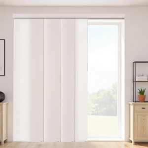VEVOR Panel Track Blinds, Extendable Track from 45.8 in to 86 in W, Trimmable Panel Curtains Up to 96 in H, Vertical Blackout Panel Blinds for Sliding Doors, Patio Doors, Room Divider, Windows, Brown(Light Brown)