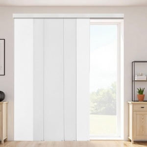 VEVOR Panel Track Blinds, Extendable Track from 45.8 in to 86 in W, Trimmable Panel Curtains Up to 96 in H, Vertical Blackout Panel Blinds for Sliding Doors, Patio Doors, Room Divider, Windows, Brown(White)