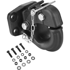 VEVOR Pintle Hook, 20000 lbs, Pintle Hook Hitch for 2/2.5-inch Hitch Hook Military Receiver, Combination 2-5/16-inch Hitch Ball, Fits 2.5 to 3-inch Lunette Ring, 15.6-inch Length, Black Powder Coat(30000lbs)