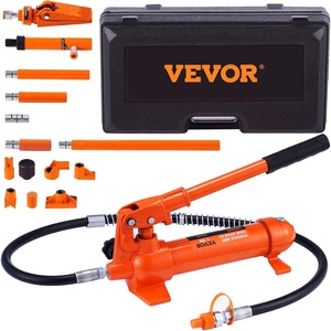 VEVOR Porta Power Kit, 12 Ton Load, Portable Hydraulic Jack with 4.6 ft Extended Oil Hose, Long Handle Design, Auto Body Frame Repair Kit with Portable Storage Case for Car Repair, Truck, Farm(4 Ton)