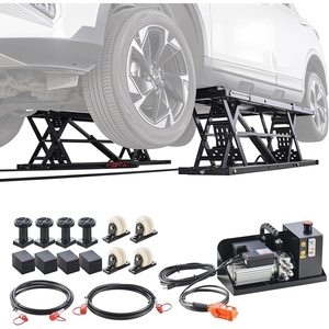 VEVOR Portable Car Lift, 4400 lbs Capacity, Heavy Duty Steel Quick Lift with 23″ Max Height, Adjustable Width and Wheels, Manual Lifting for Cars, Compact SUVs, Mini Trucks, Home Garage or Shop Use(9000LBS-Upgrade Electro-hydraulic)
