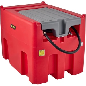 VEVOR Portable Diesel Tank, 116 Gallon Capacity & 10 GPM Flow Rate, Diesel Fuel Tank with 12V Electric Transfer Pump and 13.1ft Rubber Hose, PE Diesel Transfer Tank for Easy Fuel Transportation, Red(116 Gallon)