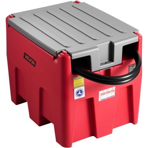 VEVOR Portable Diesel & Gasoline Tank, 58 Gallon, 10 GPM Flow Rate, Diesel Fuel Tank with 12V Electric Transfer Pump, 13.1ft Hose, Auto Fueling Nozzle, Transfer Tank for Easy Fuel Transportation, Red(Red)