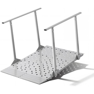 VEVOR Portable Wheelchair Ramp 5FT, Non-Slip Aluminum Folding Handicap Ramp, Door Threshold Ramps for Wheelchair for Home,Wheel Chair Ramp Steps, Cars, Scooter, Cart, Curbs, Stairs(44.9″W x 33.5″L)