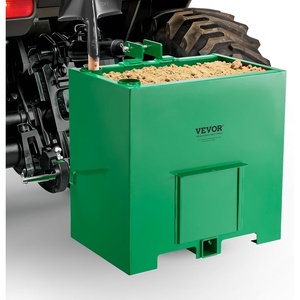 VEVOR Premium Ballast Box, Corrosion-Proof 3-Point Category 1 Tractor Ballast of 800lbs Load for 2 in Hitch Receiver, Heavy-Duty Thickened Steel 5ft³ Volume, Loader Attachment with Sliding Door, Red(Green)