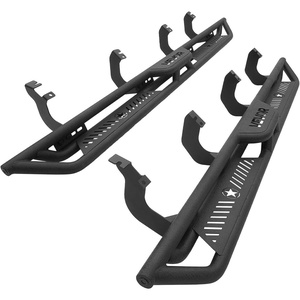 VEVOR Running Boards, 4 Inches Side Steps Compatible with 2015-2025 Chevy Colorado/GMC Canyon Crew Cab, Black Carbon Steel Nerf Bars, 550 lbs Load Capacity, Non-Slip Surface with Rustproof Coating(22-25 Tundra CrewMax Cab)