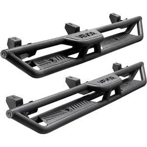 VEVOR Running Boards, 4 Inches Side Steps Compatible with 2015-2025 Chevy Colorado/GMC Canyon Crew Cab, Black Carbon Steel Nerf Bars, 550 lbs Load Capacity, Non-Slip Surface with Rustproof Coating(18-25 Jeep Wrangler JL 4 Door)