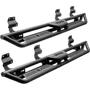 VEVOR Running Boards, 4 Inches Side Steps Compatible with 2015-2025 Chevy Colorado/GMC Canyon Crew Cab, Black Carbon Steel Nerf Bars, 550 lbs Load Capacity, Non-Slip Surface with Rustproof Coating(15-25 F150 SuperCrew Cab)