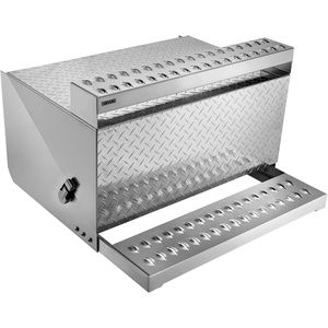 VEVOR Semi-Truck Step Tool Box, 31″ x 30″ x 19″ Heavy Duty Aluminum Diamond Plate Toolbox, Waterproof Cab Entry Step Storage Box with Shock-Absorbing Latch for Flatbed, Crane, and Semi Trucks