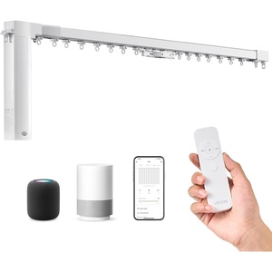 VEVOR Smart Electric Curtain Track, 71-118 inch Adjustable Length, Motorized Rod with Remote, Ceiling and Wall Mount, Automated Curtain Track System Compatible with Alexa, Google Home, App Control