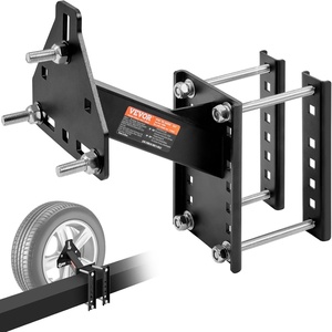 VEVOR Spare Tire Carrier, Trailer Spare Tire Mount, 160 lbs Capacity, Utility Trailer Accessories Fits Most 4 & 5 & 6 & 8 Lugs Wheels on 4″, 4.25″, 4.5″, 4.75″, 5″, 5.5″, 6″, 6.5″ Bolt Patterns(Three-Bolt)