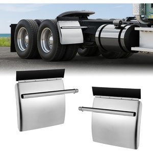 VEVOR Stainless Steel Quarter Fenders for Semi Trucks, 24″ x 24″ Semi Truck Fenders with Tube Bracket and Mounting Hardware, 1 Pair Right & Left Quarter Fender Set, Fit for Freightliner, Peterbilt(Stainless Steel)