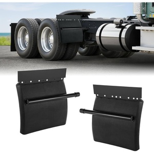 VEVOR Stainless Steel Quarter Fenders for Semi Trucks, 24″ x 24″ Semi Truck Fenders with Tube Bracket and Mounting Hardware, 1 Pair Right & Left Quarter Fender Set, Fit for Freightliner, Peterbilt(Plastic)