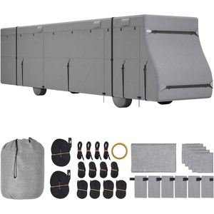 VEVOR Travel Trailer Cover, 28-31 ft RV Cover, Top 300D Oxford Fabric Camper Cover, Waterproof, Windproof and Rip-Stop Class A RV Cover, with Storage Bag, Repair Patches, Straps and Tire Covers(40-43 ft)