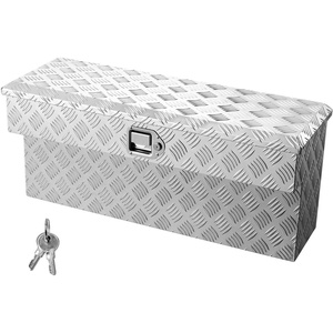 VEVOR Truck Bed Tool Box, Heavy Duty Aluminum Tool Box with Tread Patterns, Storage Toolbox Chest Organizer with Lock and Key, Ideal for Pickup, Truck Bed, RV, Trailer, 48 x 13.4 x 13 in, Silver(33Inch)