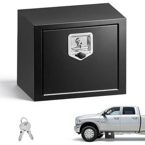 VEVOR Underbody Truck Tool Box, 24 x 12 x 14 Inch Heavy Duty Steel Trailer Storage Box with Lock & Keys, Waterproof Trailer Storage Organizer Under Body Chest with T-Handle for Truck, Van, SUV, Black(18*12*14)
