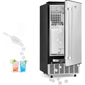 VEVOR Undercounter Built-in Ice Maker, 80 Lbs/Day Under Counter Ice Maker Machine with Reversible Door, Stainless Steel Freestanding Ice Maker for Commercial Home Kitchen, Electric Drainage