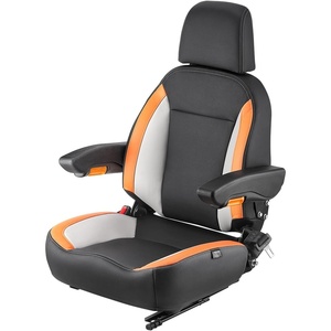 VEVOR Universal Forklift Seat, Tractor Seat with Adjustable Back, Armrest, Headrest & Safety Belt, Secure Tractor Seat with Micro Switch, Ergonomic Lawnmower Seat for Skid Loader Bulldozer