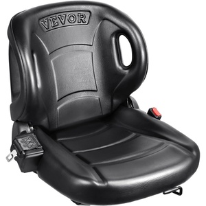 VEVOR Universal Forklift Seat,Tractor Seat with Micro Switch, PVC Mower Seat w/Seat Belt for fits Toyota Forklift Aftermarket,Tractor,Skid Loader,Excavator,Dozer,Backhoe,Telehandler,UTV,ATV