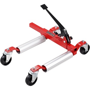 VEVOR Wheel Dolly, Max Capacity 1500 Lbs Car Dolly, Car Jack Dolly Lifter with Wheels, Heavy Duty Vehicle Positioning Ratchet Tire Jack, for Vehicle Car Auto Repair Moving | Heavy Duty Steel Vehicle Positioning Ratchet Tire Jack with Wheels, for Vehicle Car Auto Repair Moving, Red + Silver(1 Pack)