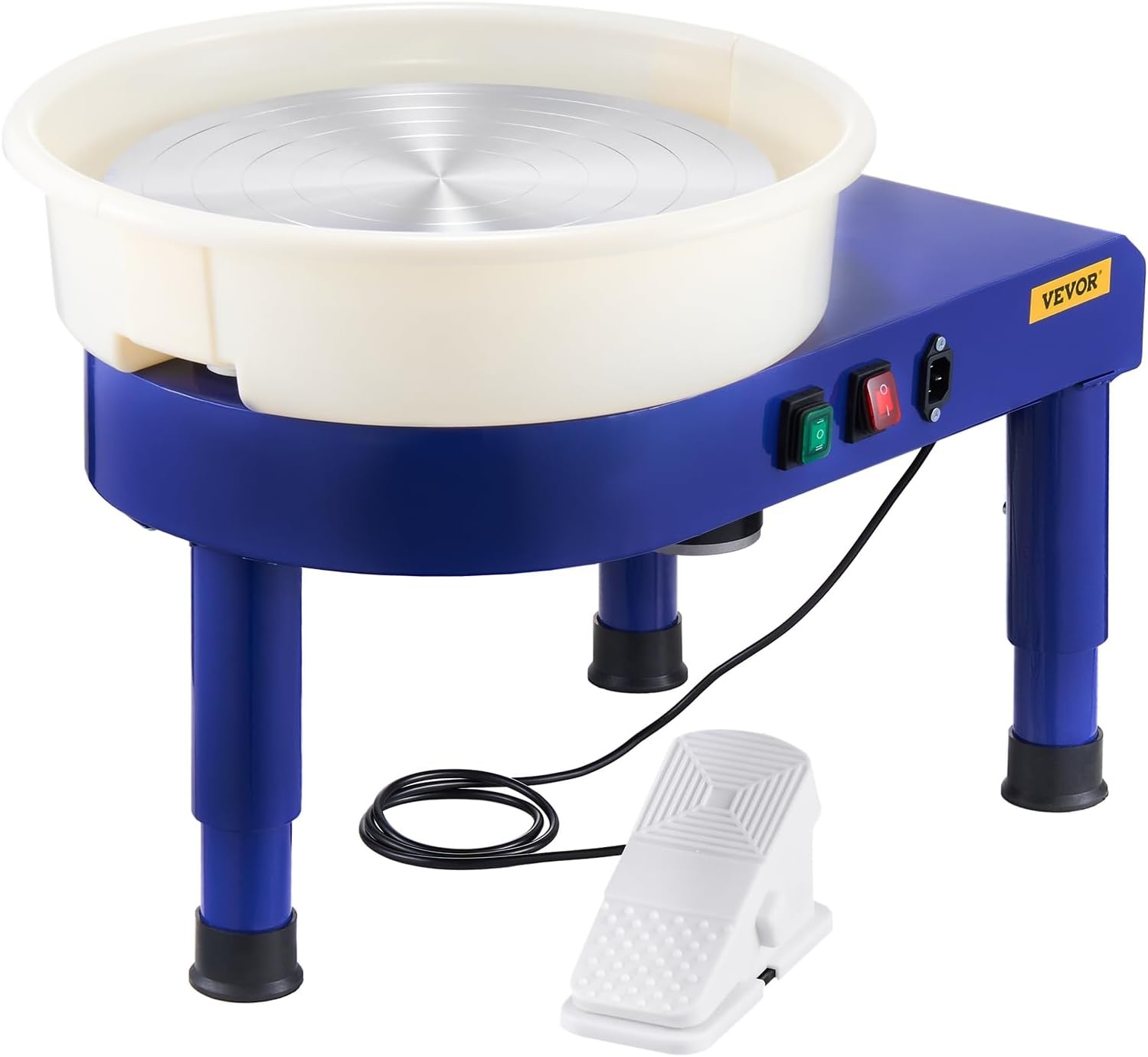 image:imageVEVOR 14in Pottery Wheel for Adults Beginners 06in HeightAdjustable 450W Pottery Forming Machine 60300RPM Electric Ceramic Wheel BlueBlue