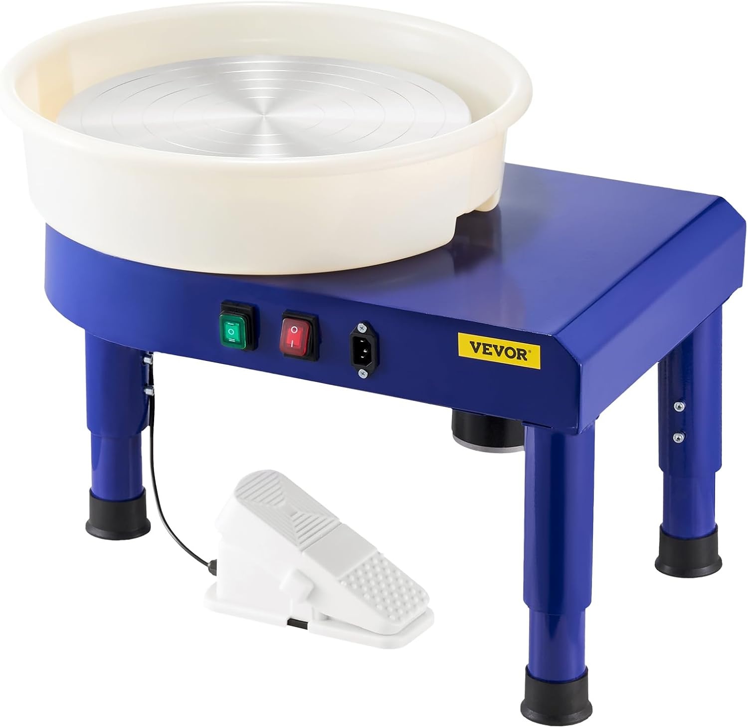 image:imageVEVOR 14in Pottery Wheel for Adults Beginners 06in HeightAdjustable 450W Pottery Forming Machine 60300RPM Electric Ceramic Wheel BlueBlue